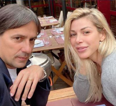 Gaia Lucariello with her husband Simone Inzaghi.